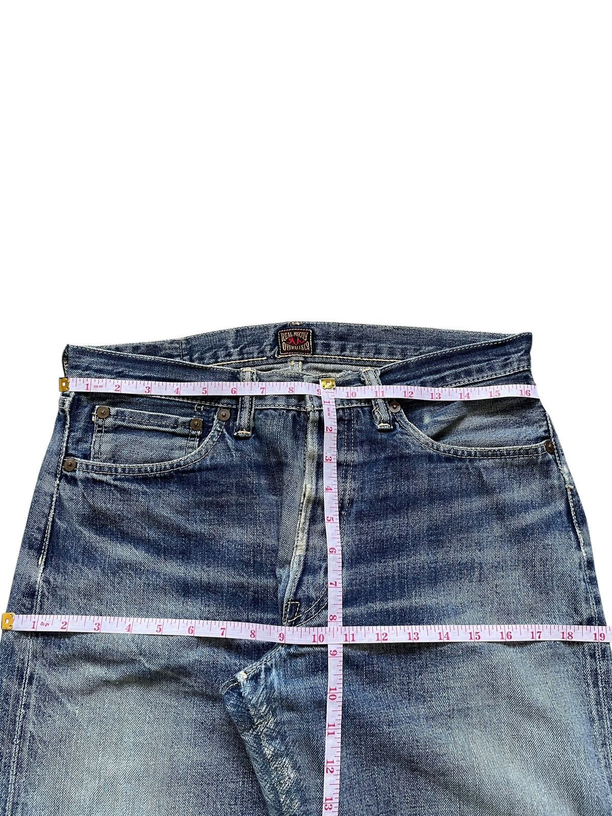 The Real McCoy's Vintage 80s Real Mc Coy Selvedge Distressed Loose Baggy Jean Size US 33 - 11 Thumbnail