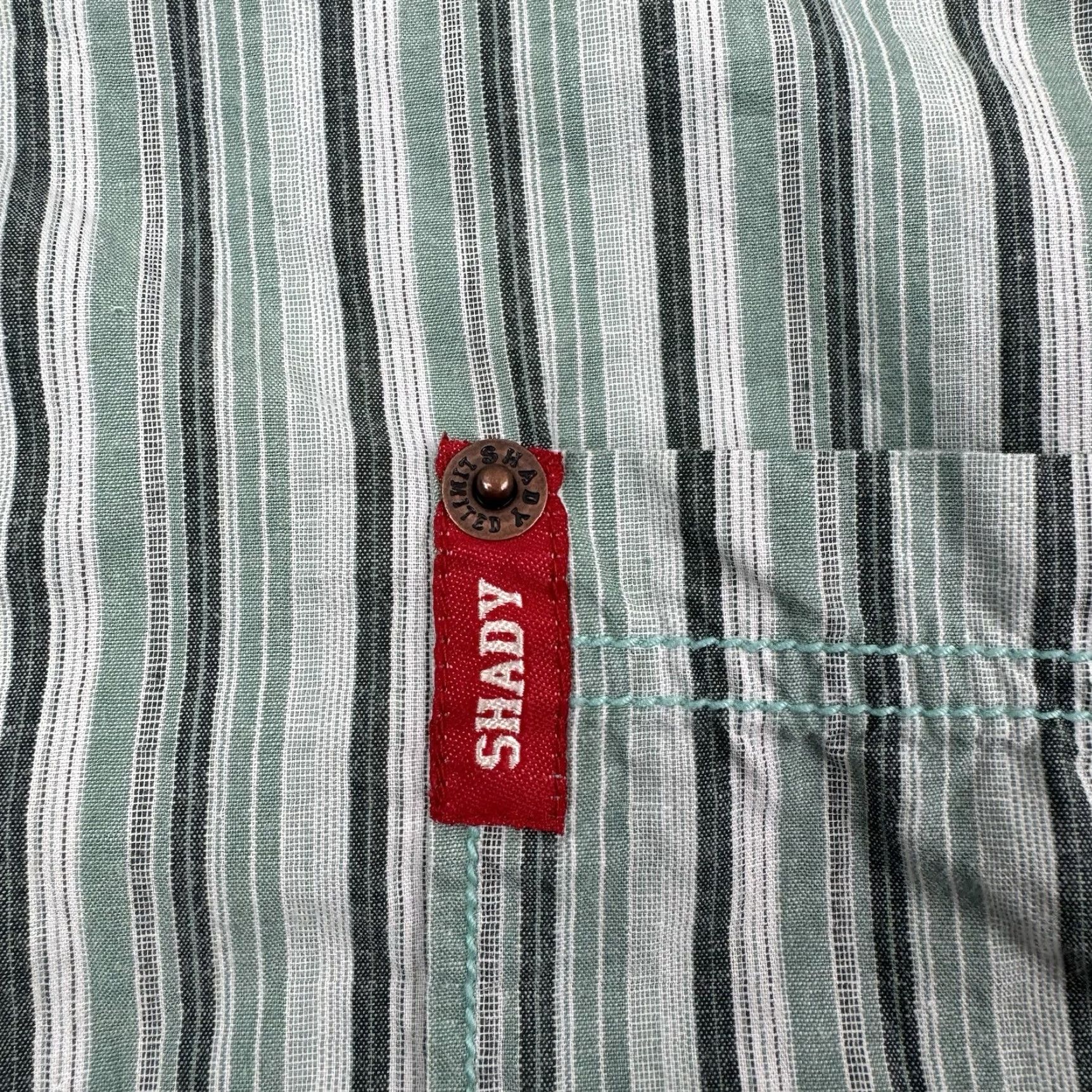 Vintage VINTAGE Shady Ltd Button-Up Shirt Mens 2XL Green Striped Punk Hip Hop 90s Y2K Shady Ltd Button-Up Shirt 2XL Mens Green Shady Ltd Vintage Sweatshirt? Size US XXL / EU 58 / 5 - 3 Thumbnail