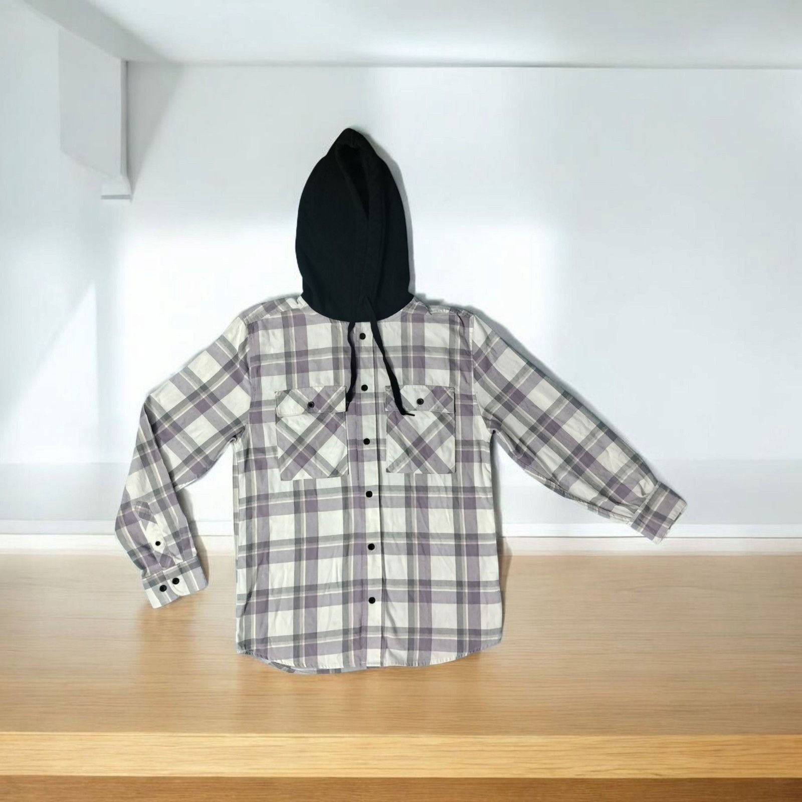 Other NoBo Mens Small Button Up Flannel Hooded Shacket Shirt Plaid Size US S / EU 44-46 / 1 - 1 Thumbnail