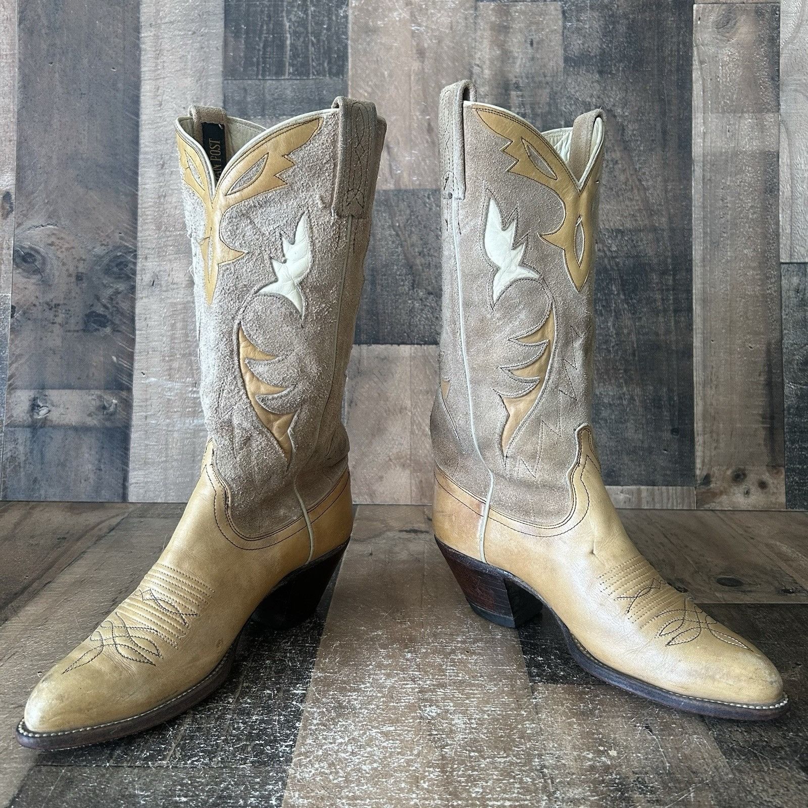 Dan Post Dan Post 4231 Suede Leather Inlay Cowboy Boots Womens 7.5 C Size US 7.5 / IT 37.5 - 11 Thumbnail