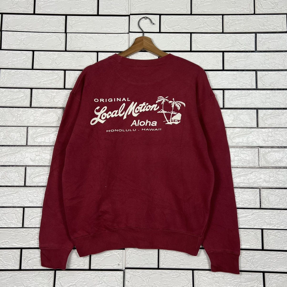 Japanese Brand LOCAL MOTION Aloha Hawaii Big Logo Sweatshirt #4242-C193 Size US M / EU 48-50 / 2 - 1 Thumbnail