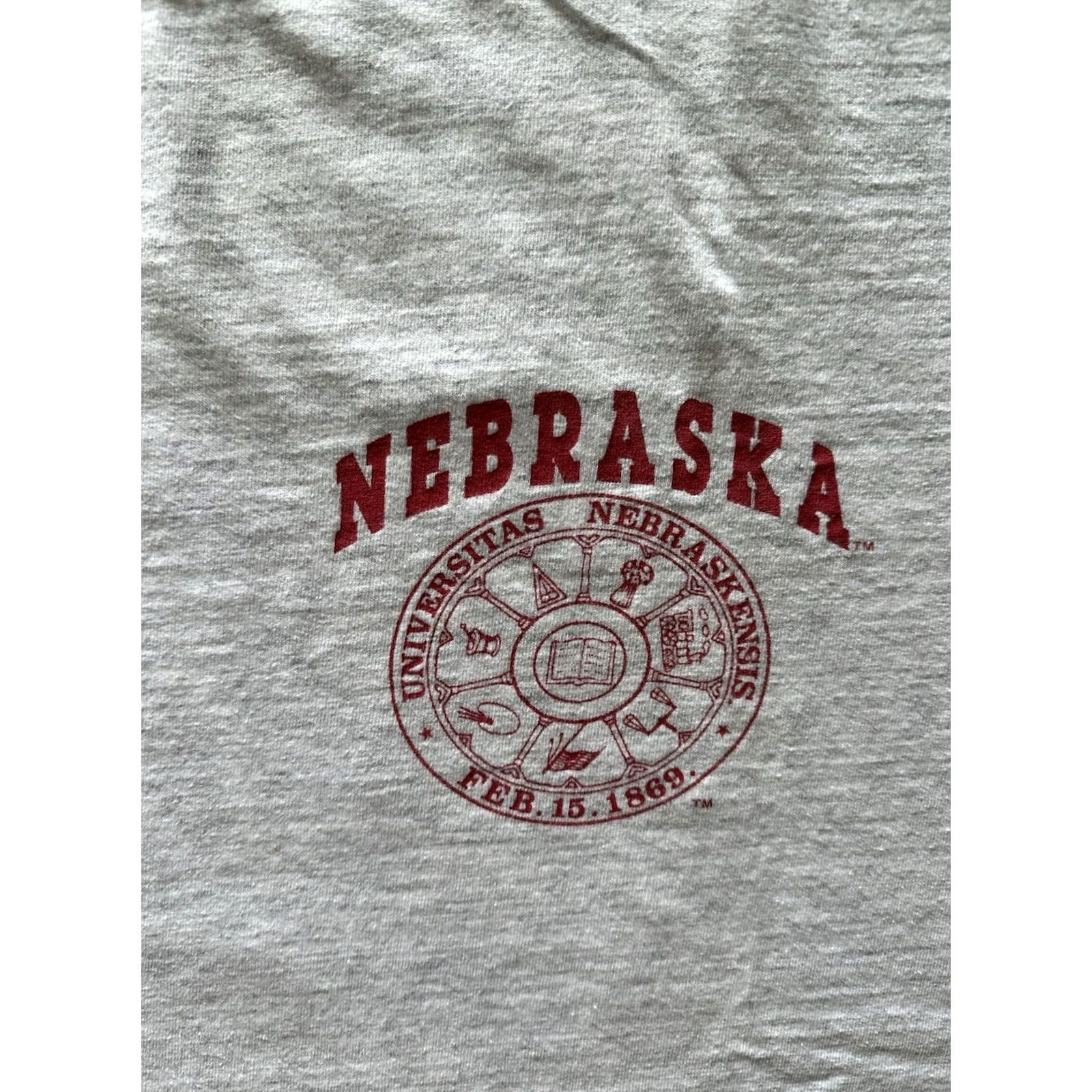 NCAA VINTAGE University Of Nebraska Gray Single Stitch T-Shirt NCAA XL Men XS? Size US XL / EU 56 / 4 - 3 Thumbnail