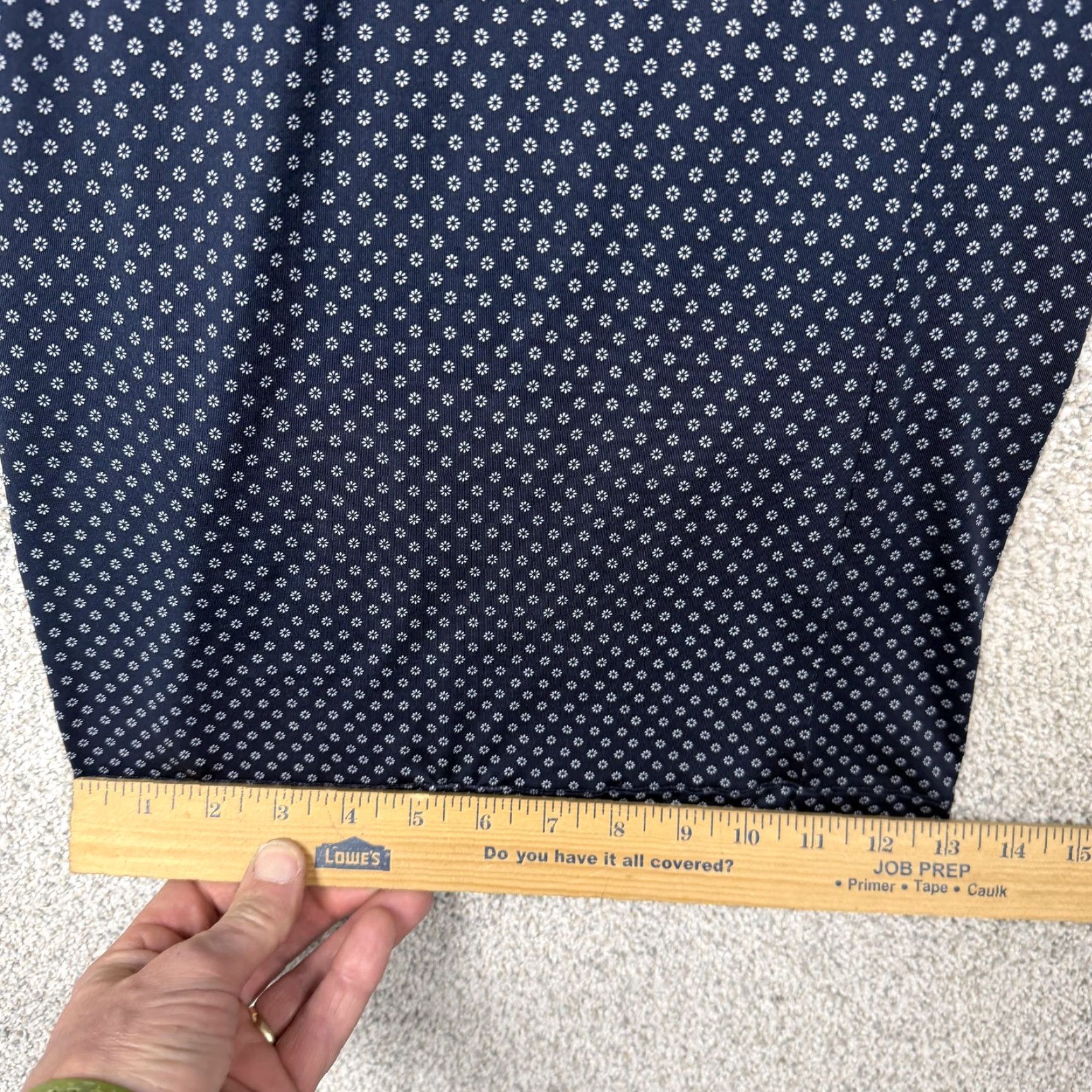 Vintage Robert Louis Dress Pants Womens L Blue Floral Palazzo Pleated Boho Preppy Wide-Leg Pockets 30x28 Stretch Size 36" / US 14 / IT 50 - 3 Thumbnail