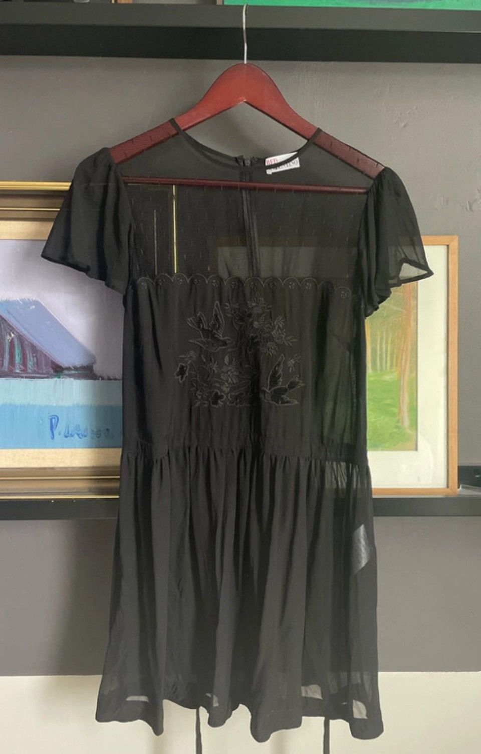 RED Valentino Black see through dress Size S / US 4 / IT 40 - 1 Thumbnail