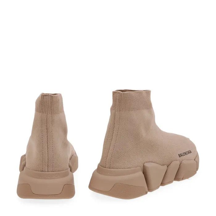 Balenciaga o1bcso1str0526 Speed 2.0 Recycled Knit Sneakers in Beige Size US 4 / IT 34 - 3 Thumbnail