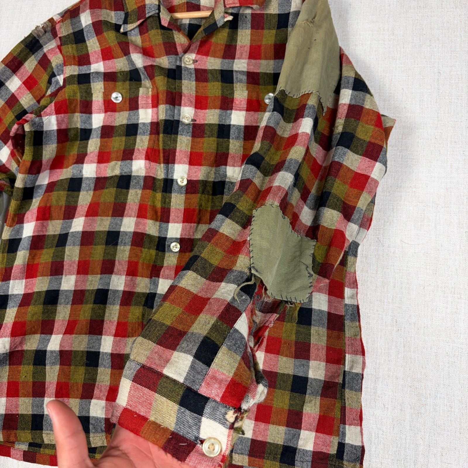 Vintage True Vintage Loop Collar 1930s/ 40s Thrashed Medium Flannel Size US M / EU 48-50 / 2 - 6 Thumbnail