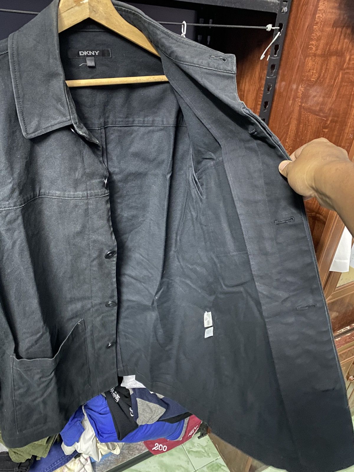 DKNY DKNY Chore Jacket Muntipocket Black Cotton Size US L / EU 52-54 / 3 - 5 Thumbnail