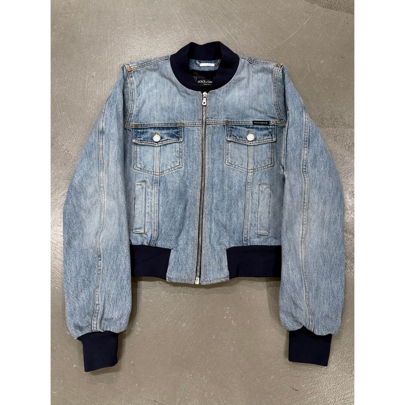 Dolce & Gabbana 2000s Dolce & Gabbana denim bomber jacket Size US XS / EU 42 / 0 - 1 Thumbnail