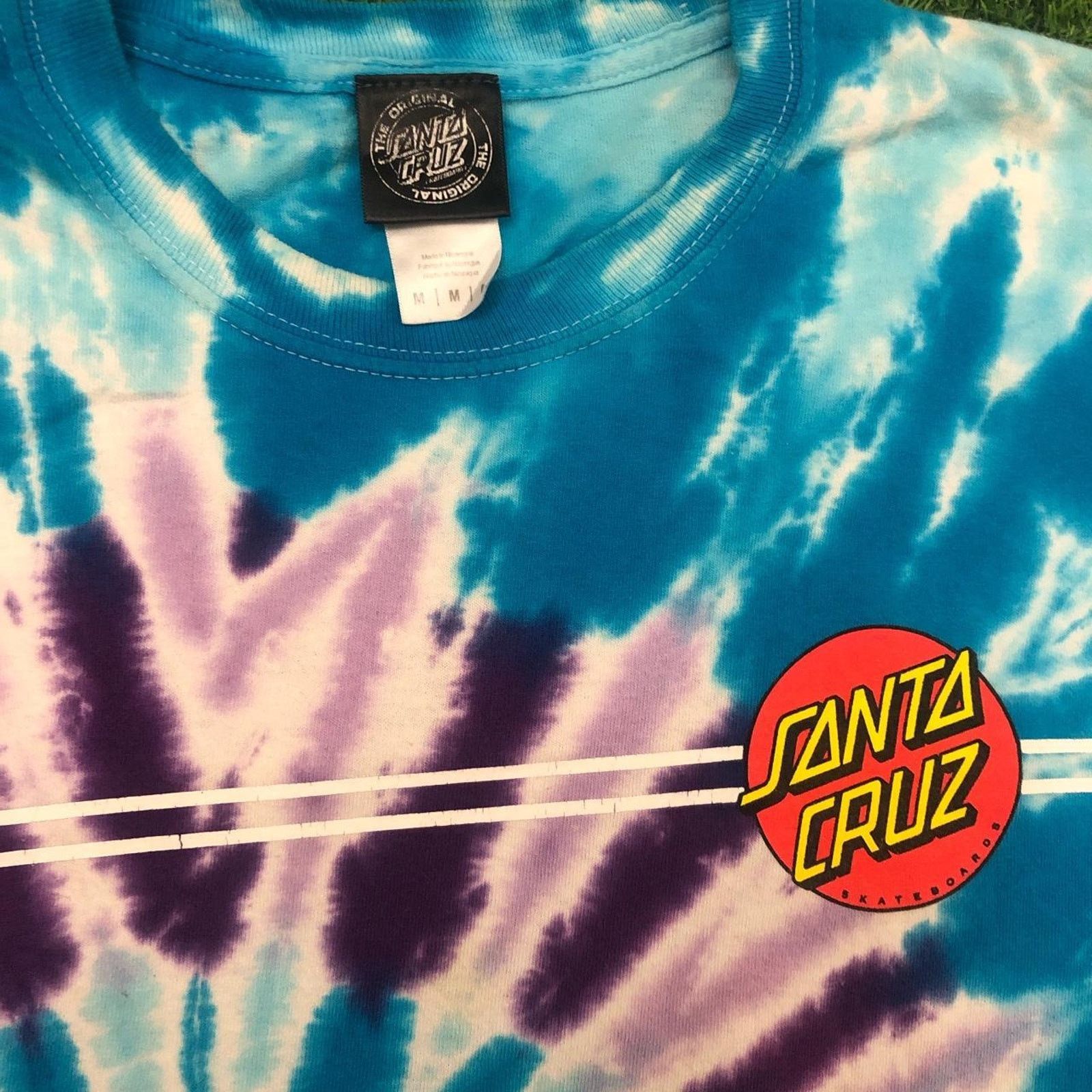 Santa Cruz Skateboards Blue/Purple Tie-Dye Santa Cruz Graphic Long Sleeve Size US M / EU 48-50 / 2 - 4 Thumbnail