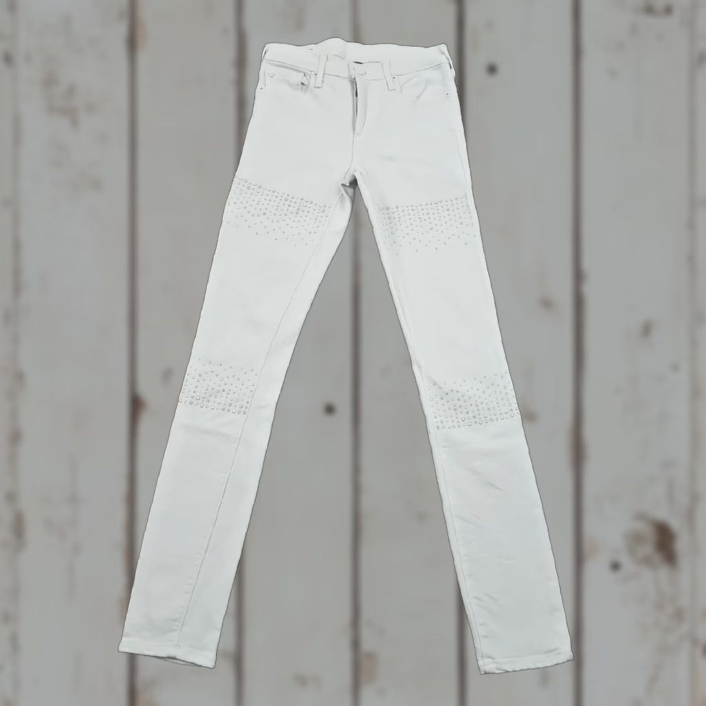 True Religion True Religion Jeans Womens 25 White Skinny Mid Rise Embellished Halle 23x30 Jeans Womens Size 42" / US 20 - 1 Thumbnail