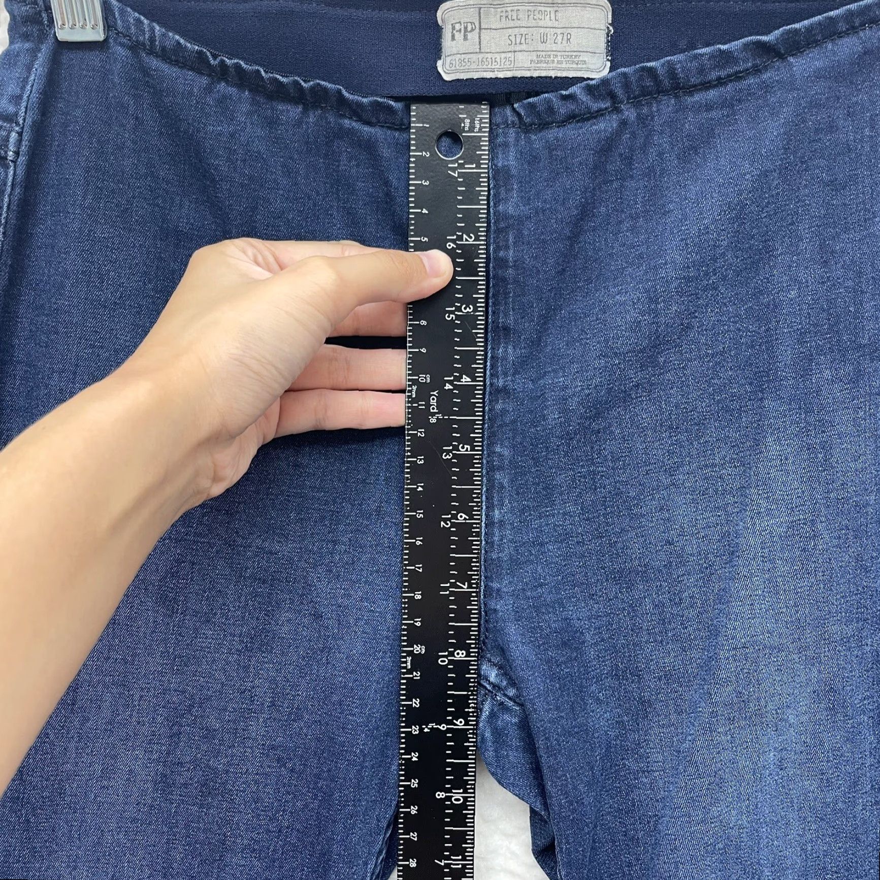 Free People Free People Flare Jeans Jeans Regular 6 Blue Dark Wash 70s Hippie Boho Stretch Mens Womens Girls Size 28" / US 6 / IT 42 - 6 Thumbnail