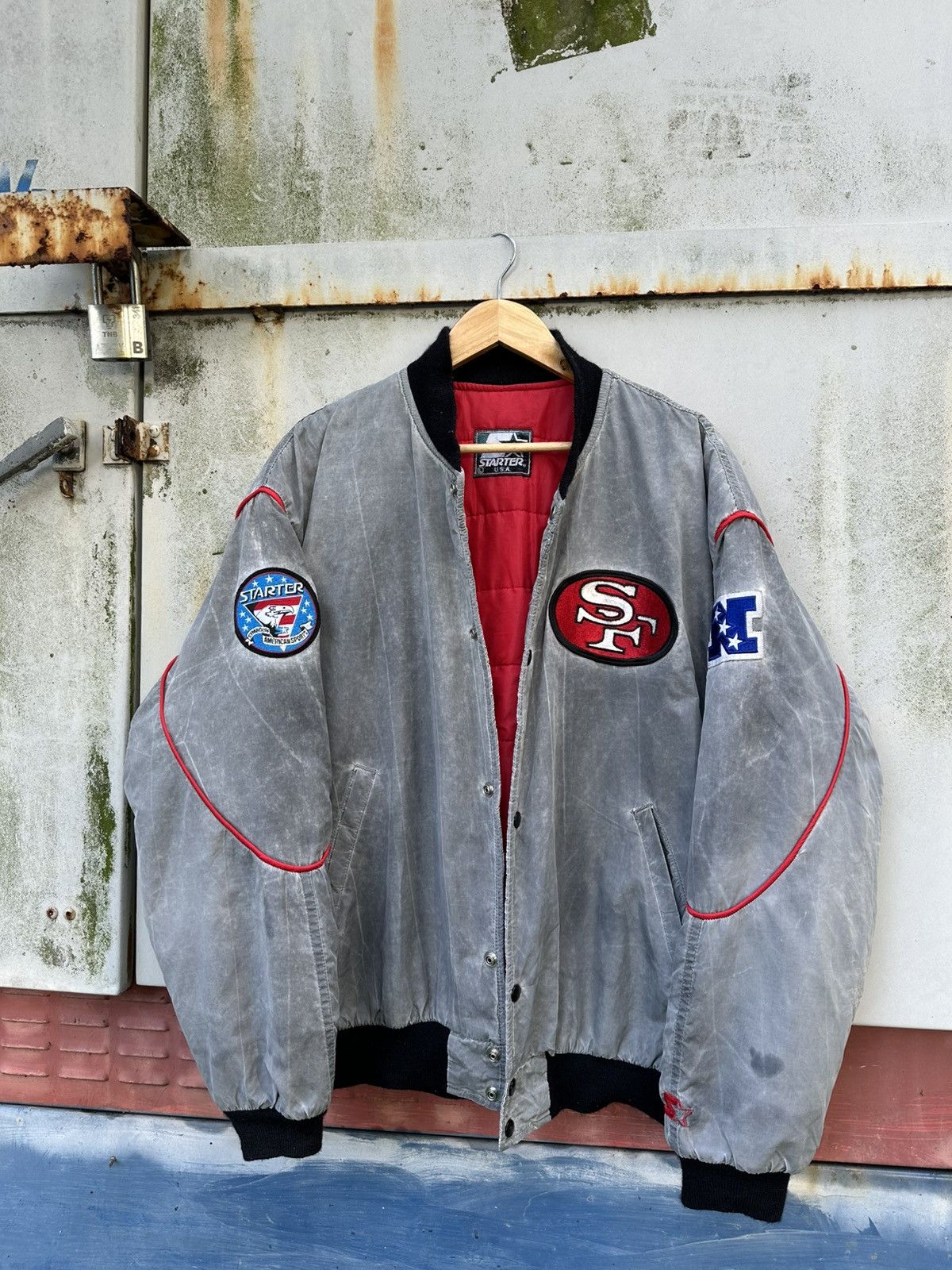 Vintage **grail**Vintage Starter San Francisco 49ers Bomber Jacket Size US XL / EU 56 / 4 - 4 Thumbnail
