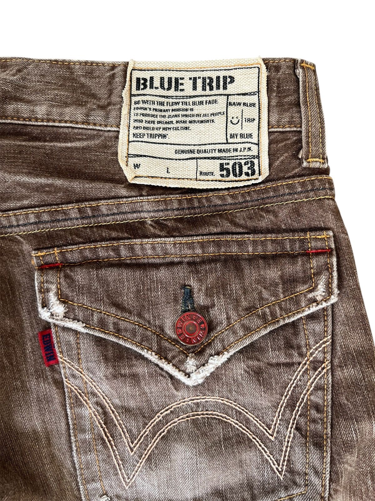 Edwin EDWIN 503 FLARE Honeycombs Patterns Flared Jeans Size US 32 / EU 48 - 14 Thumbnail