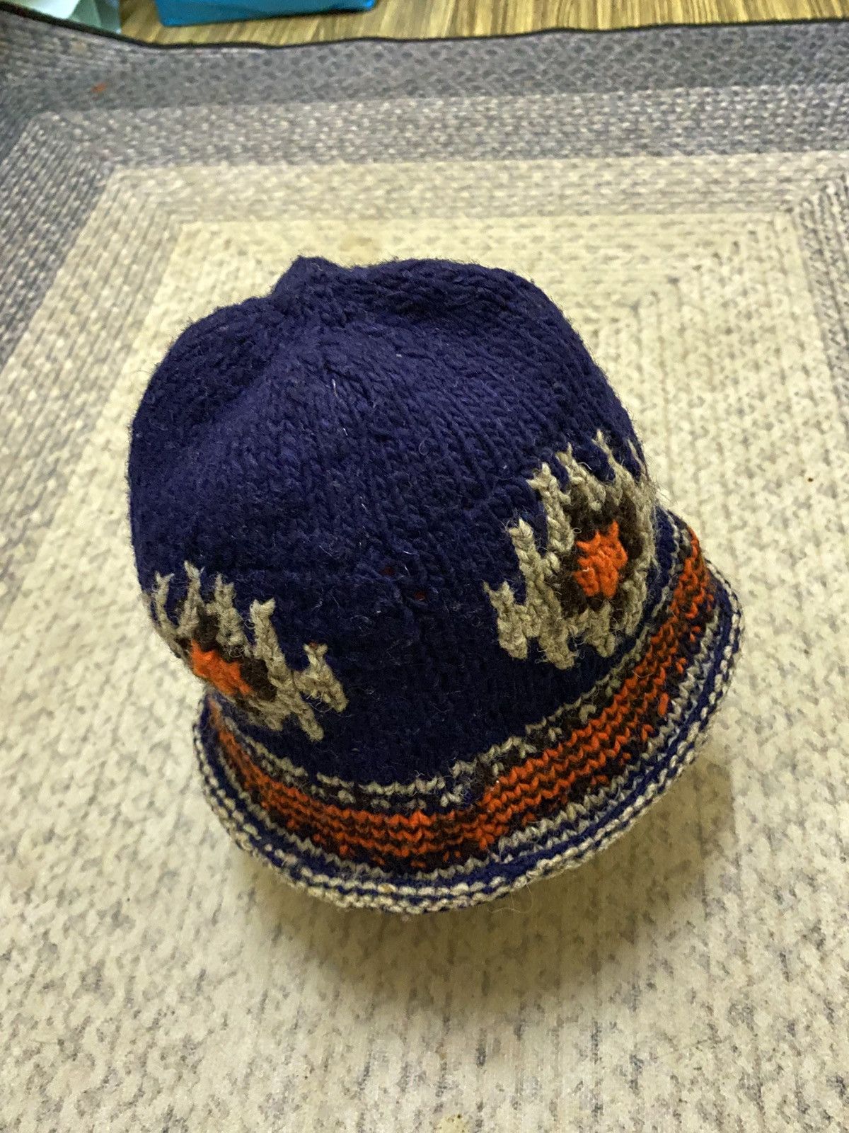 Aztech Mountain × Japanese Brand × Native GAIJIN MADE AZTEC ORTEGA KNIT BEANIE HAT MADE IN PERU Size ONE SIZE - 3 Thumbnail