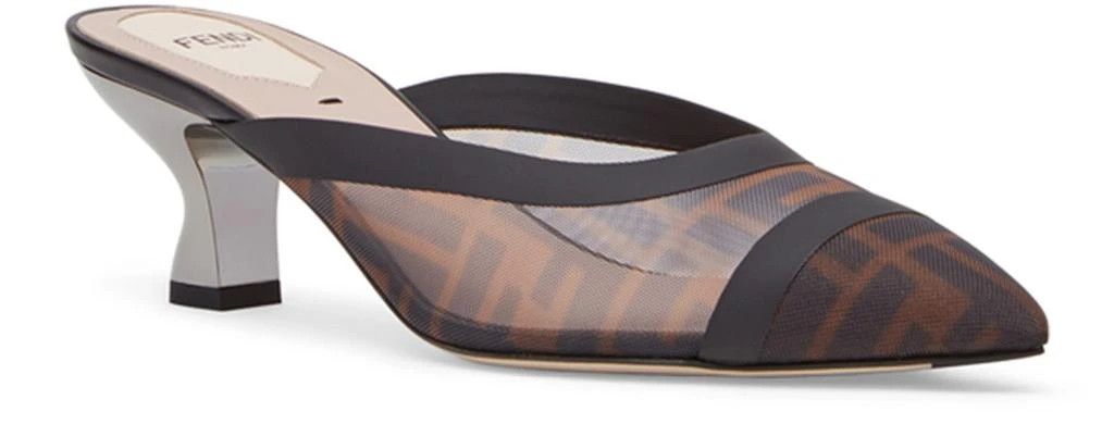 Fendi o1B3y1r0326 Colibrì Mules in Brown/Black Size US 10 / IT 40 - 2 Thumbnail