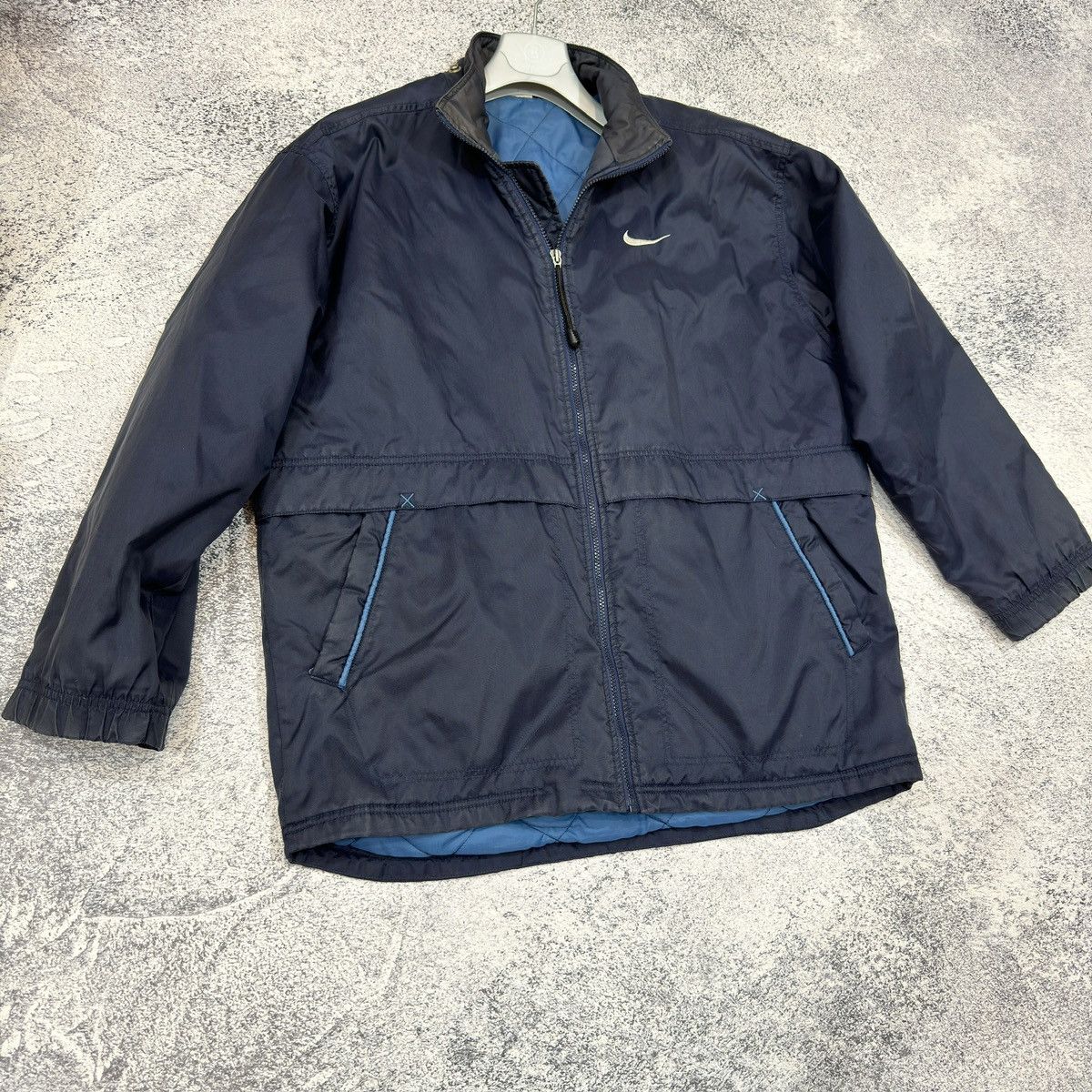 Nike × Vintage Vintage Nike Navy Jacket M size Size US M / EU 48-50 / 2 - 2 Thumbnail