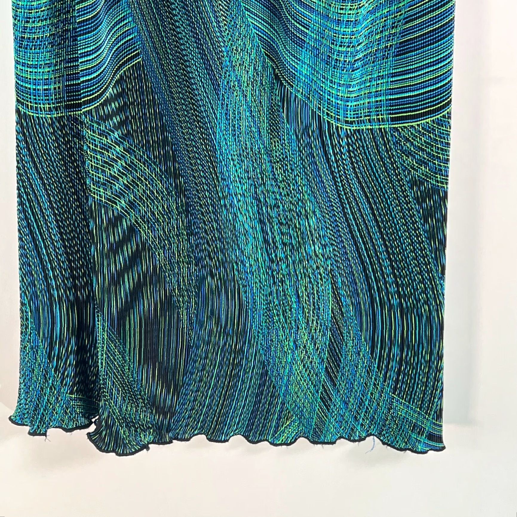 Vintage VTG Clio Skirt A-Line Midi Blue S Womens Elastic Waist Pull On Pleated Striped Vintage: Yes Size 28" / US 6 / IT 42 - 4 Thumbnail