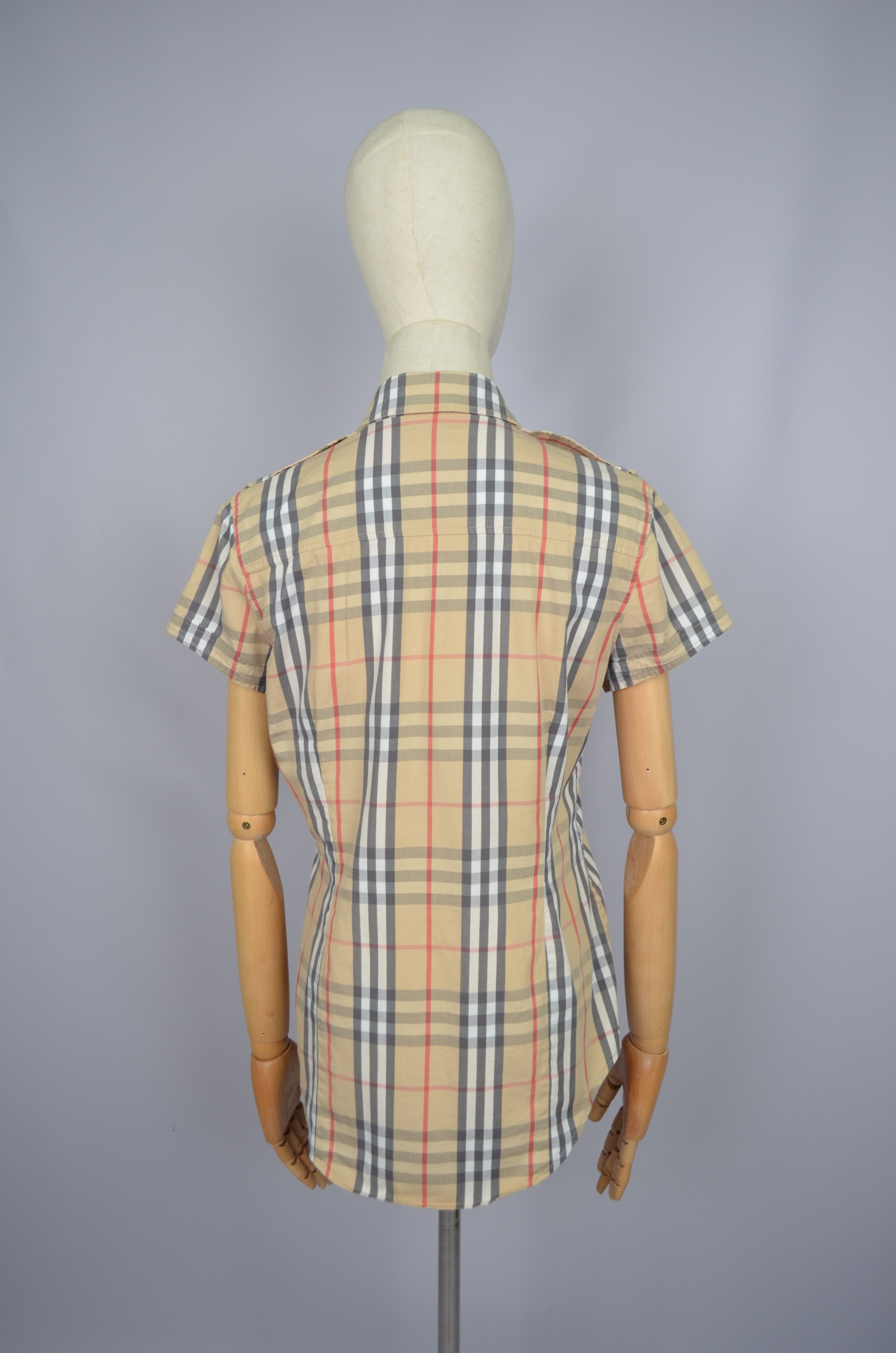Burberry × Designer Womens Burberry London Nova Check Short Sleeve Shirt Luxury Size M / US 6-8 / IT 42-44 - 8 Thumbnail