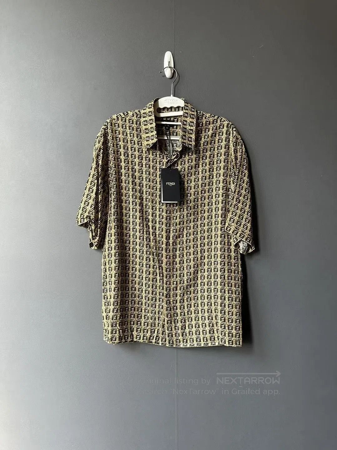 Fendi Fendi Brown All-Over Print Short-Sleeve Shirt. Size US M / EU 48-50 / 2 - 1 Thumbnail
