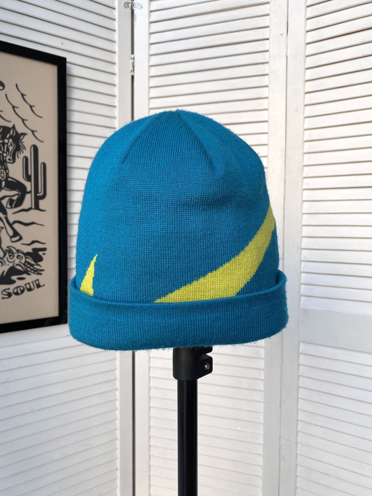 Jordan Brand × Nike × Vintage Nike Big Swoosh Logo Beanie Hat Size ONE SIZE - 4 Thumbnail