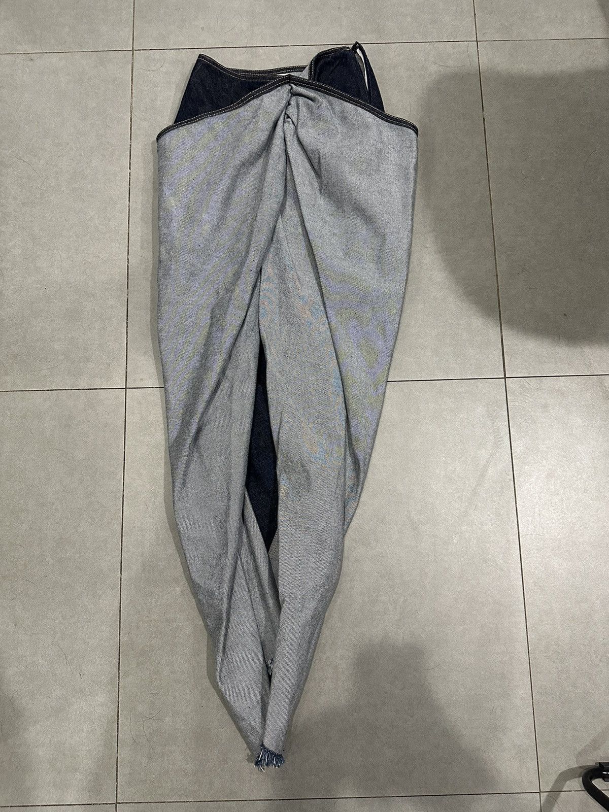 Alaia Draped Denim Skirt