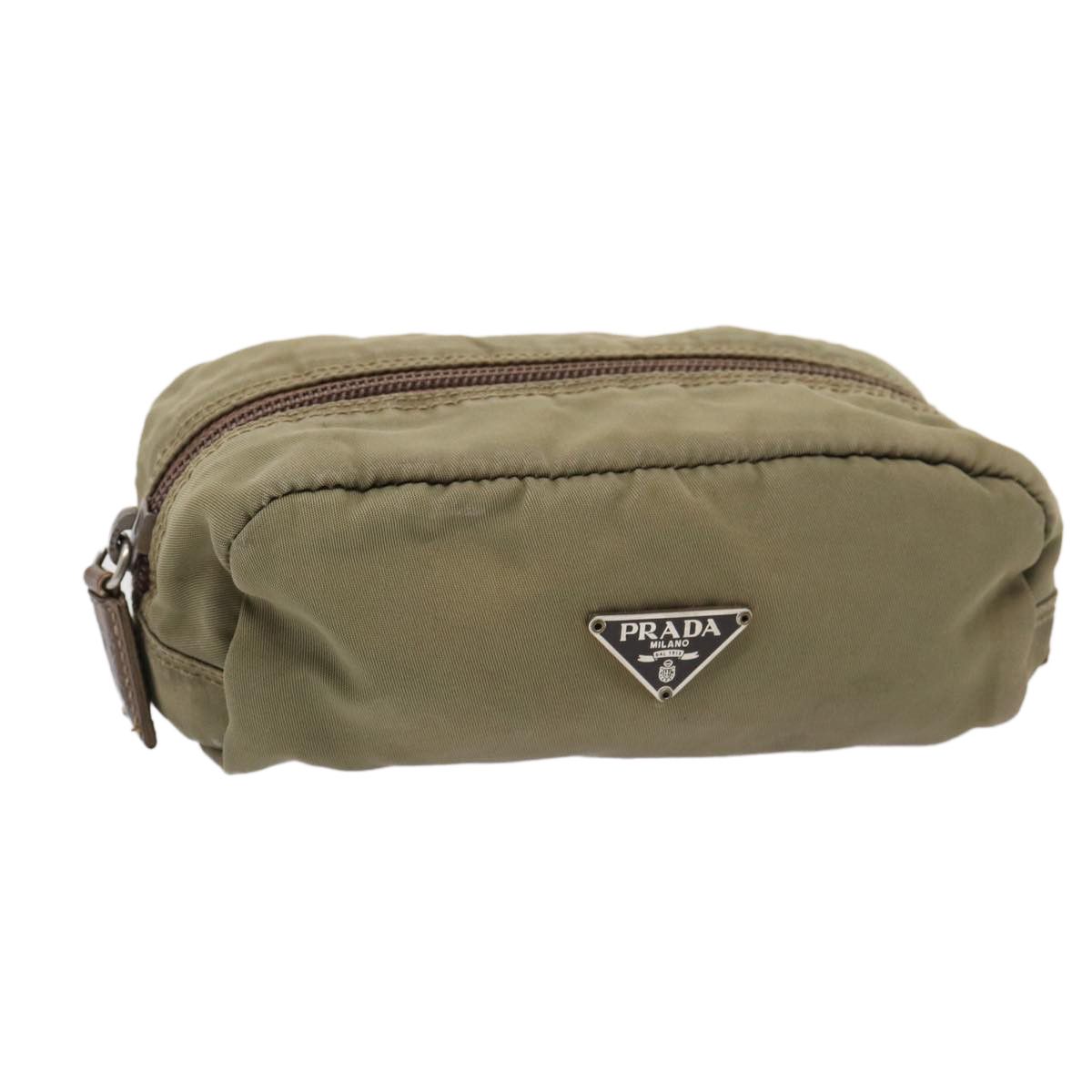 Prada Tessuto Khaki Synthetic Clutch Bag (Pre-Owned) Size ONE SIZE - 1 Thumbnail