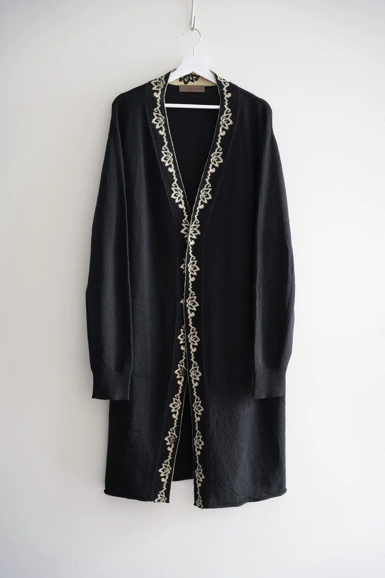 Yohji Yamamoto Yohji Yamamoto Yohji Yamamoto Wool Cardigan with Floral De Size US L / EU 52-54 / 3 - 1 Thumbnail