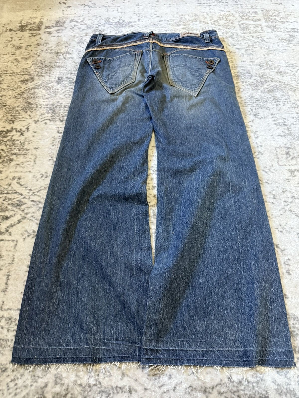 Beauty Beast Beauty Beast Style Asymmetrical Pocket Wide Leg Flared Jeans Size US 32 / EU 48 - 2 Thumbnail