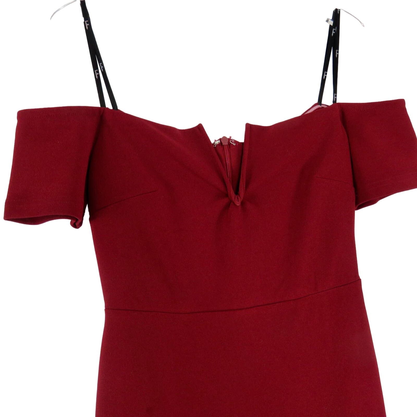 Other Lulus Lynne Burgundy Off-the-Shoulder Maxi Dress Formal Sm Size S / US 4 / IT 40 - 7 Thumbnail