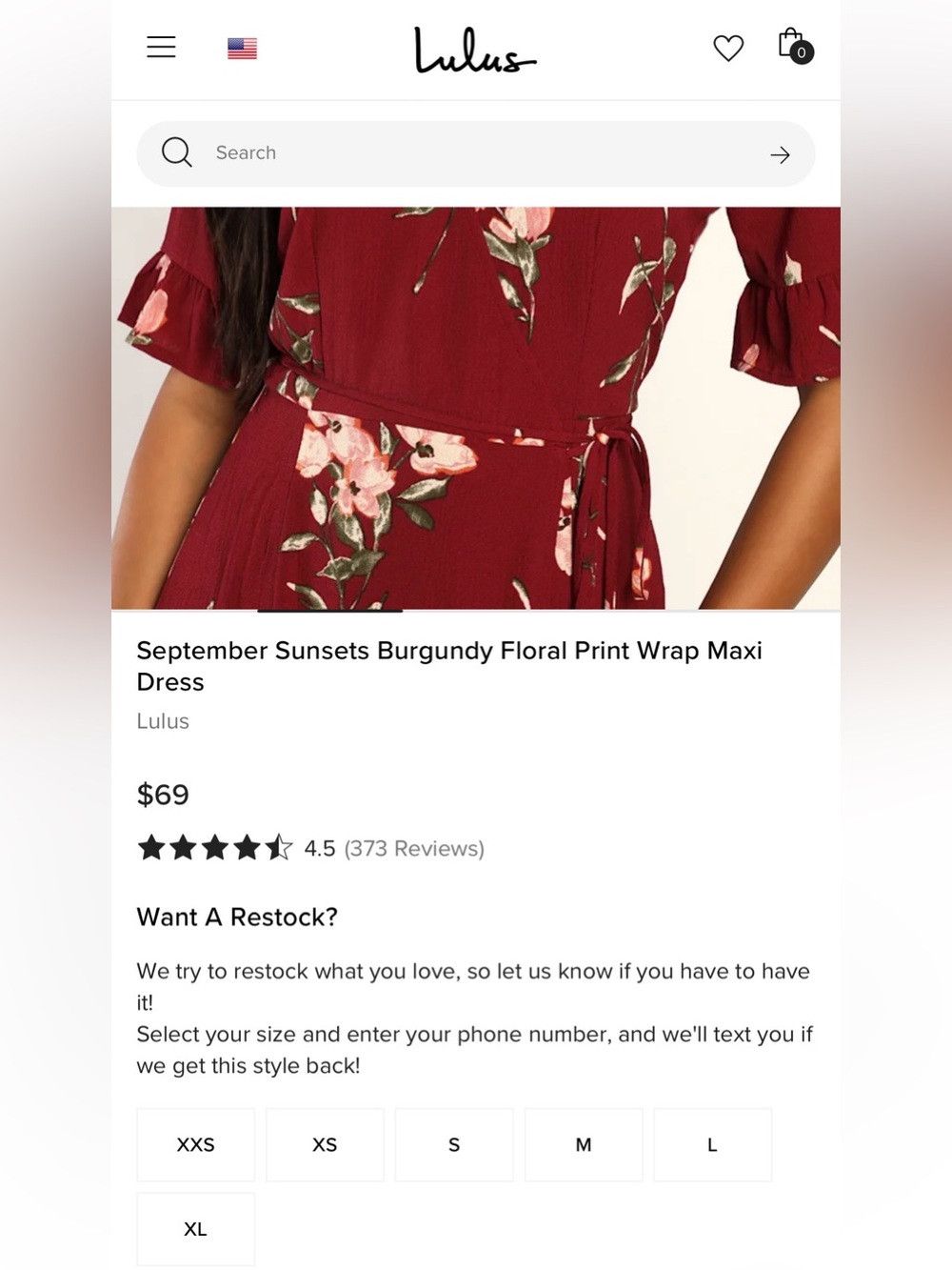 Lulus September Sunsets Burgundy Floral V-neck Wrap Maxi Dress Size S / US 4 / IT 40 - 3 Thumbnail