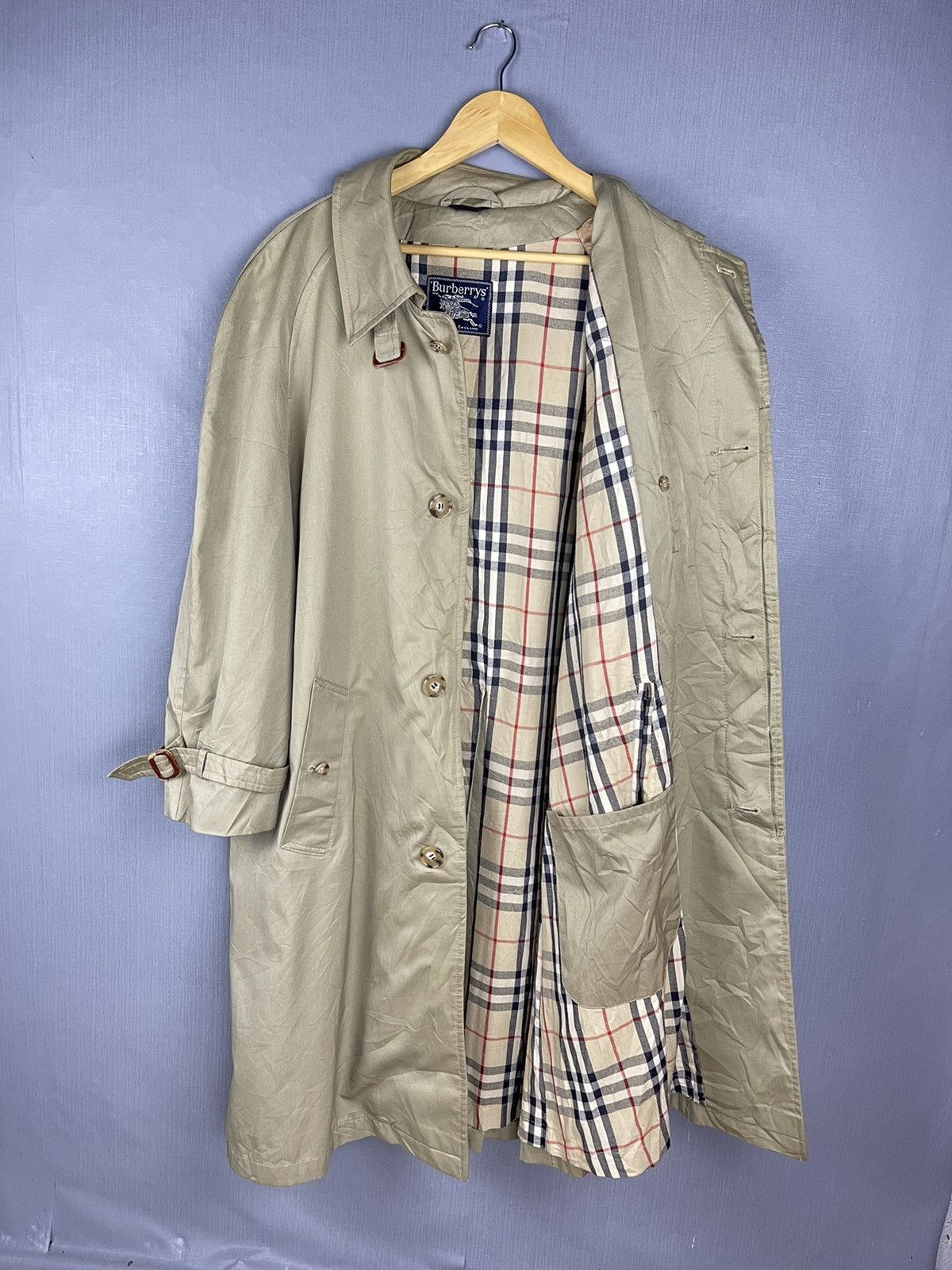 Vintage BURBERRY POLAND Nova Check Trench Coat Casual