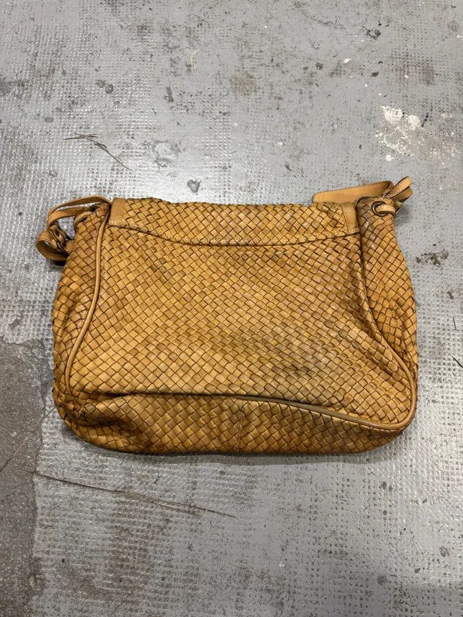 Designer × Giorgio Brato × Vintage 2000s Giorgio Brato Beige Woven Leather Shoulder Bag Size ONE SIZE - 7 Thumbnail