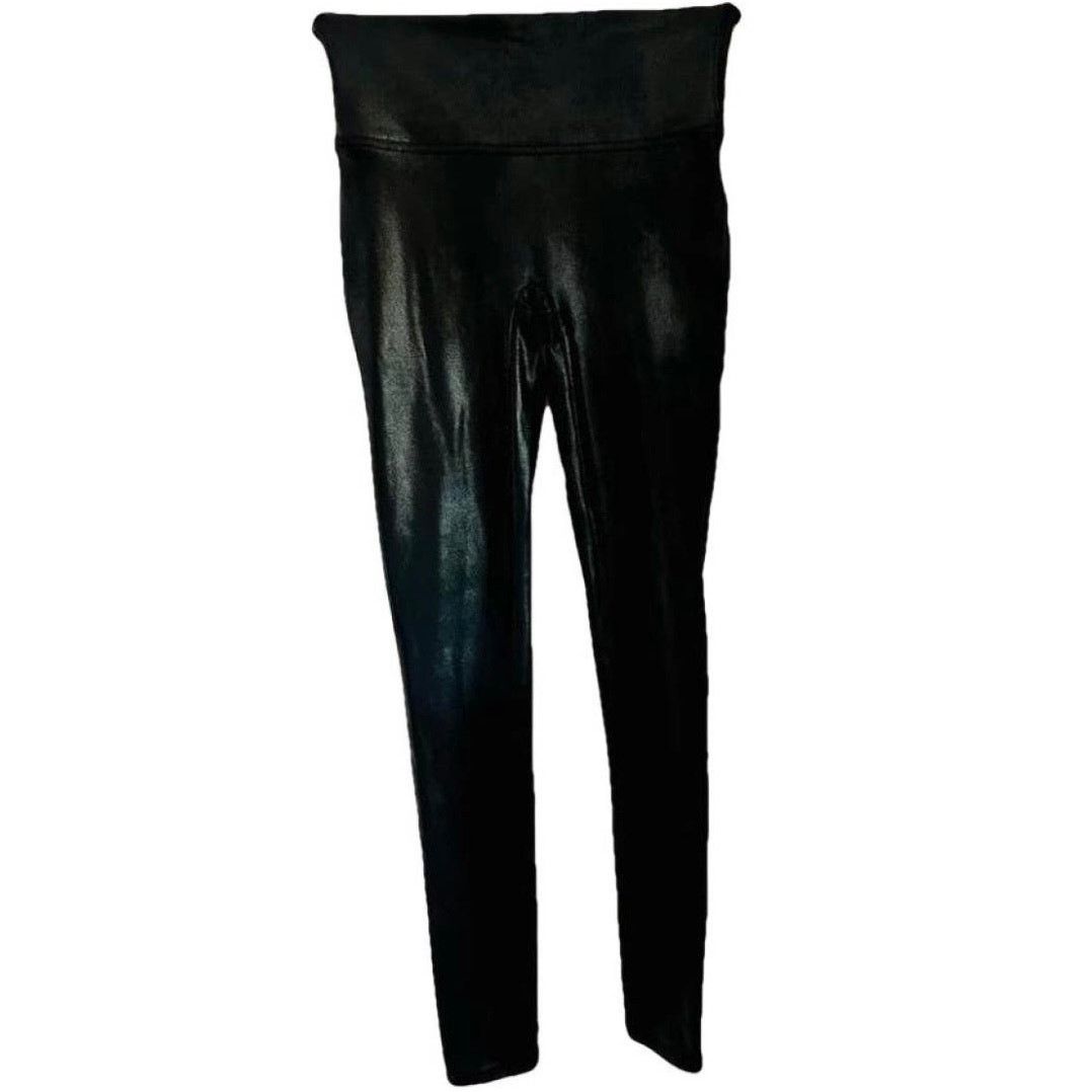 Spanx SPANX Leather Black High Stretch Pants Yoga Leggings Tights Size 28" / US 6 / IT 42 - 16 Thumbnail