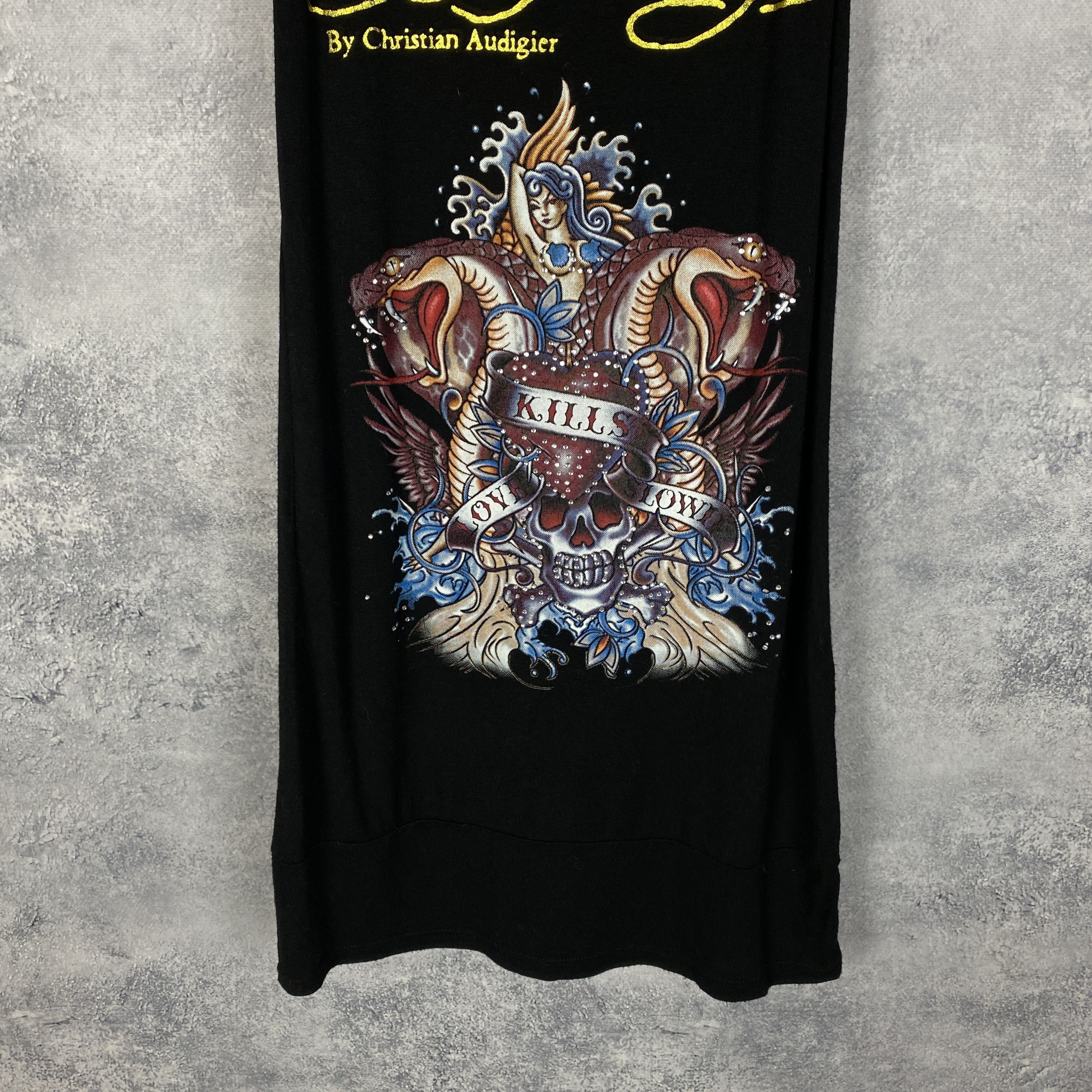 Christian Audigier Ed Hardy Christian Audigier Women's Dress Size 17 Black Size XXL / US 16-18 / IT 52-54 - 3 Thumbnail