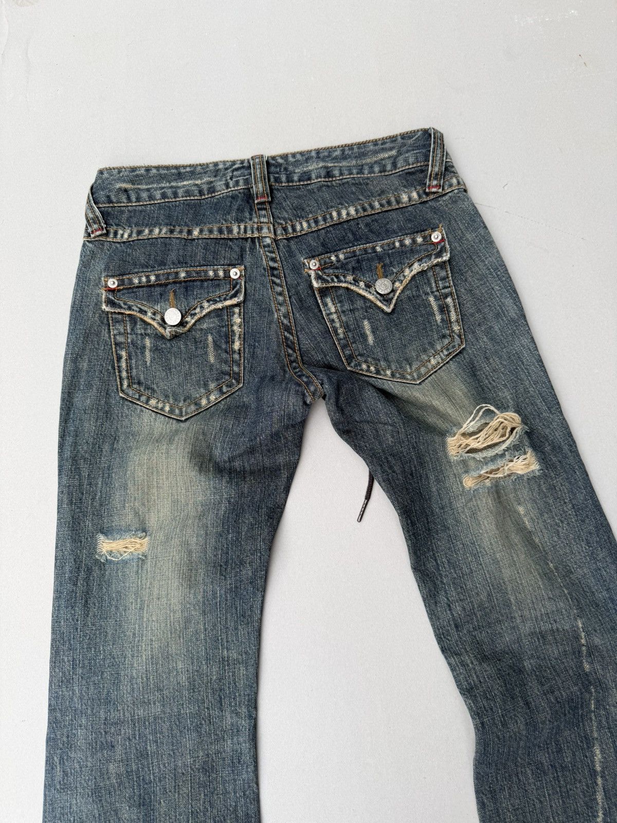 Japanese Brand Maitresse Lace up flare jeans Size US 26 / EU 42 - 7 Thumbnail