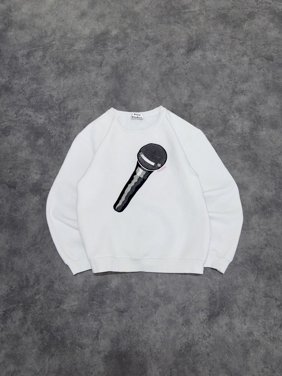 Acne Studios White crewneck ss15 sweatshirt microphone united arrows Size L / US 10 / IT 46 - 1 Thumbnail