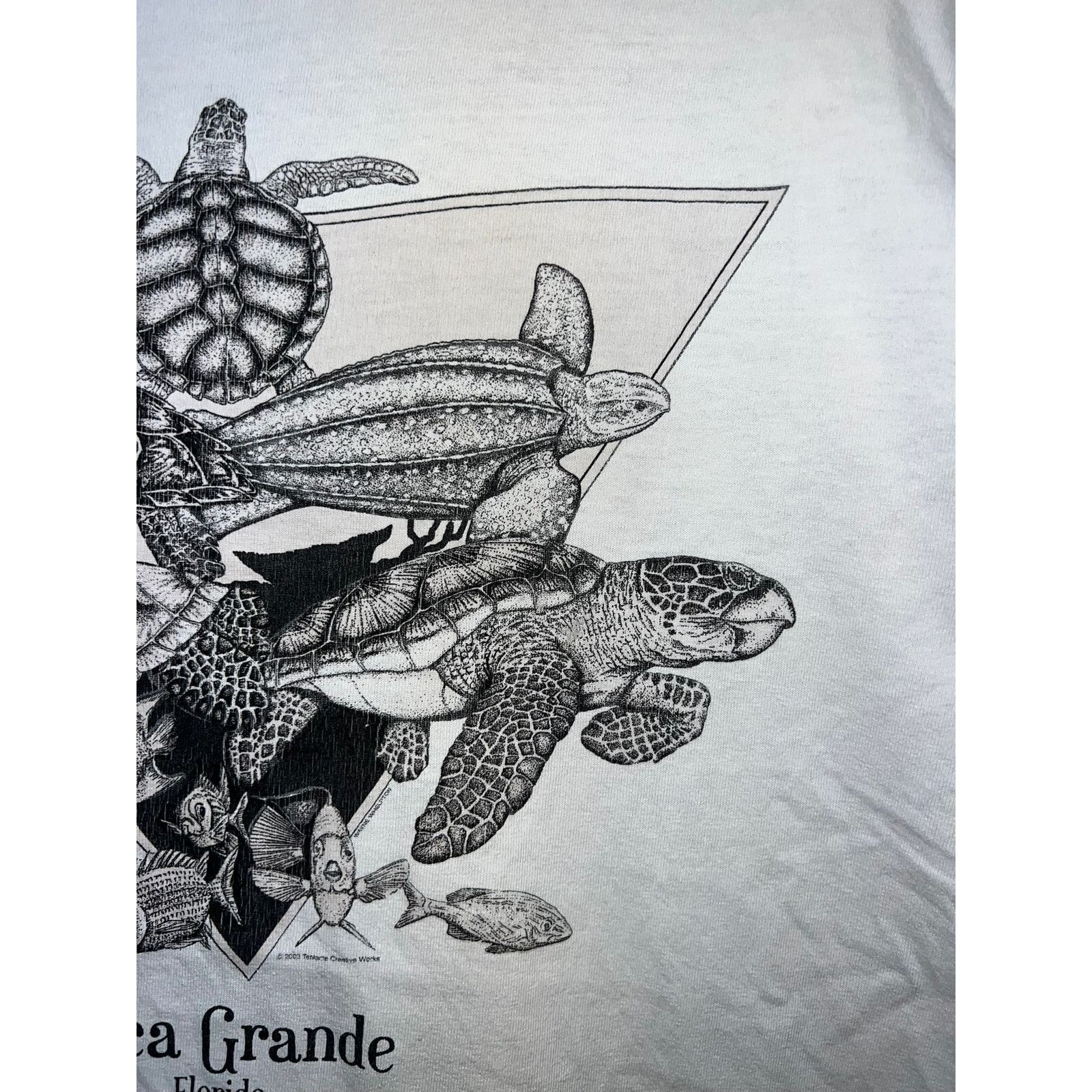 Gildan Vintage Boca Grande Shirt Florida Turtle Fish Tee 2003 Large Size US L / EU 52-54 / 3 - 5 Thumbnail
