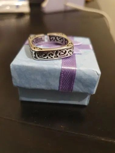 Other Vintage Auspicious Clouds Square Design Men Finger Ring Size ONE SIZE - 2 Thumbnail