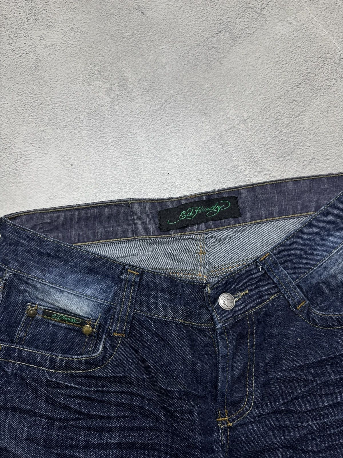 Ed Hardy Vintage Y2k Ed Hardy Eagle Roses 🌹 Big Logo Jeans Denim 00’s Size 30" / US 8 / IT 44 - 17 Thumbnail