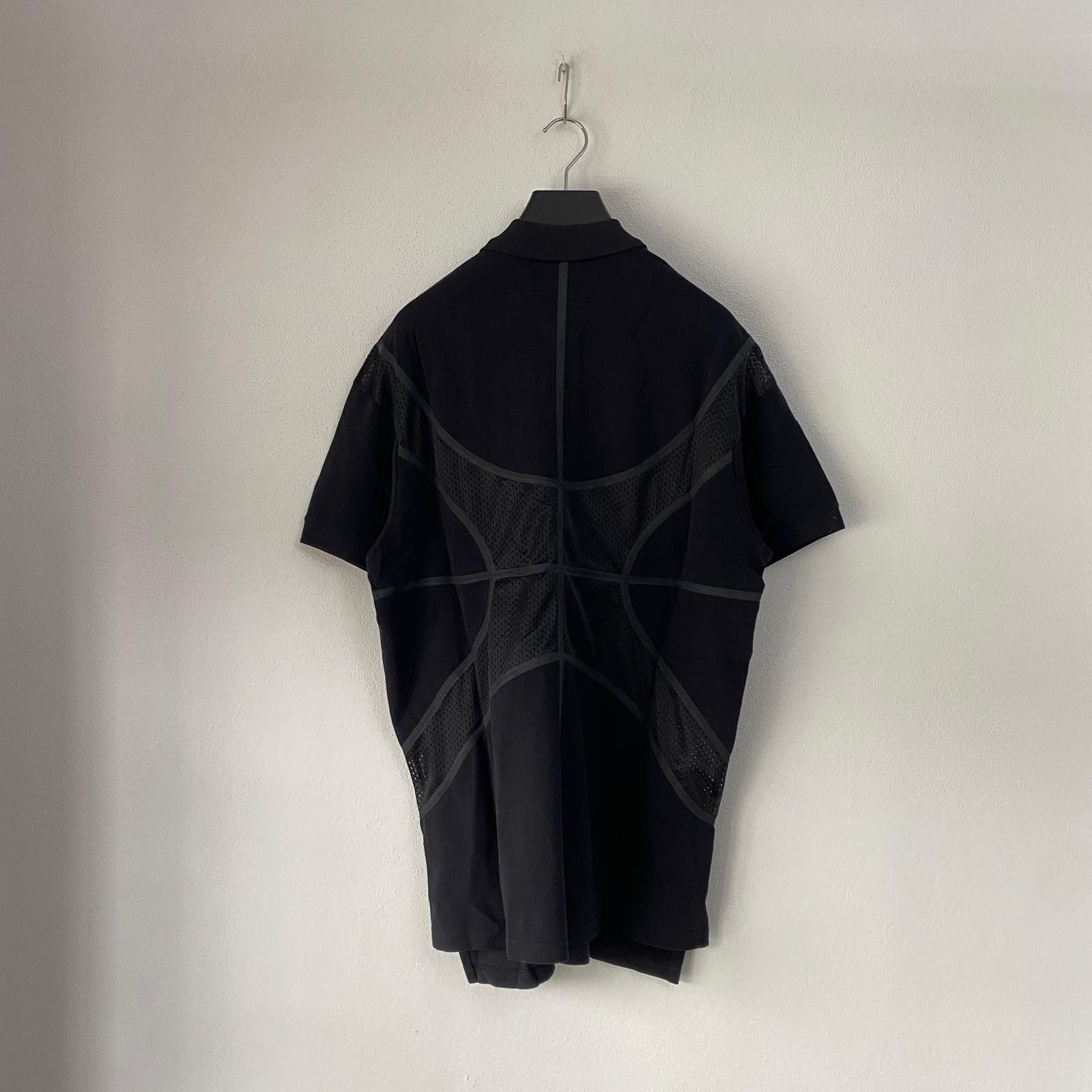 Black Basketball Pitch Mesh Paneling Polo