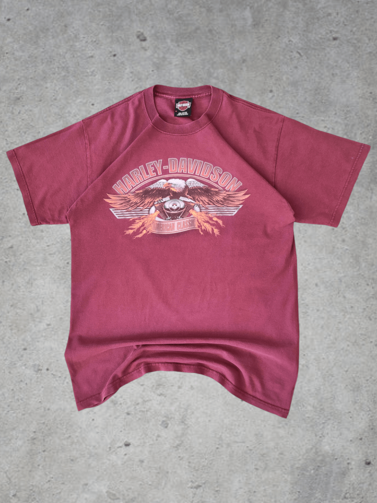 Harley Davidson × Japanese Brand × Vintage harley davidson t-shirt tee bordeaux sunfaded 2000s vintage Size US M / EU 48-50 / 2 - 1 Thumbnail