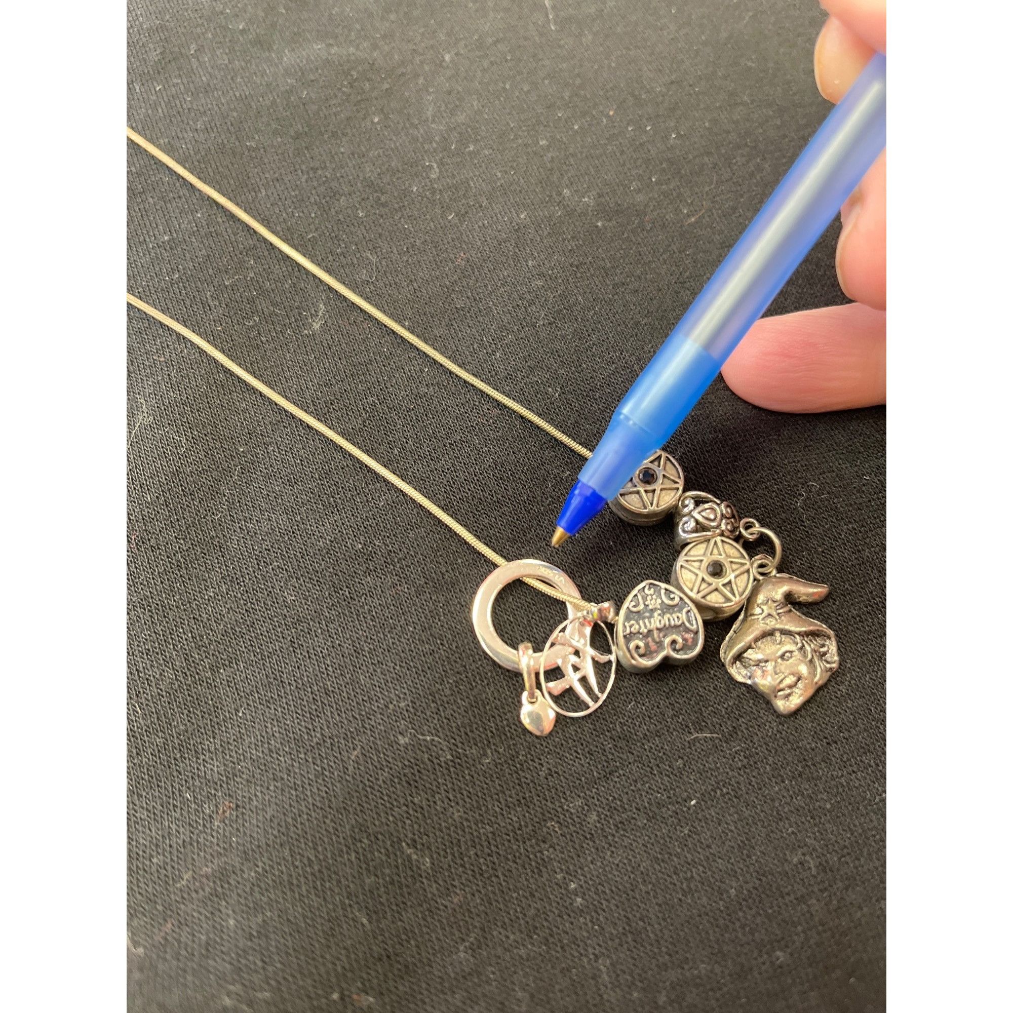 Sterling Silver Sterling silver 925 wms 14.5" necklace with 6 charms SKU 984 Size ONE SIZE - 3 Thumbnail