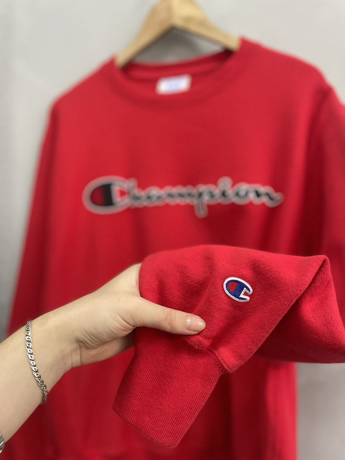 Champion Champion embroidered sweatshirt y2k big logo Size US XL / EU 56 / 4 - 4 Thumbnail