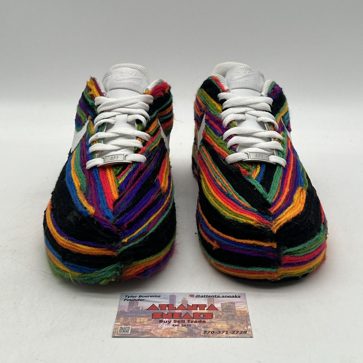 Nike Air Force 1 low white customs Size US 9 / EU 42 - 2 Thumbnail