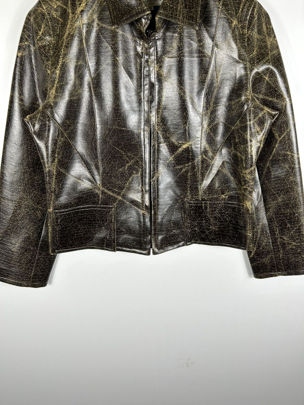 Designer × Vintage ⚡️Vintage Douceur Des Matieres Polyviny Zipper Cropped Jacket Size S / US 4 / IT 40 - 5 Thumbnail