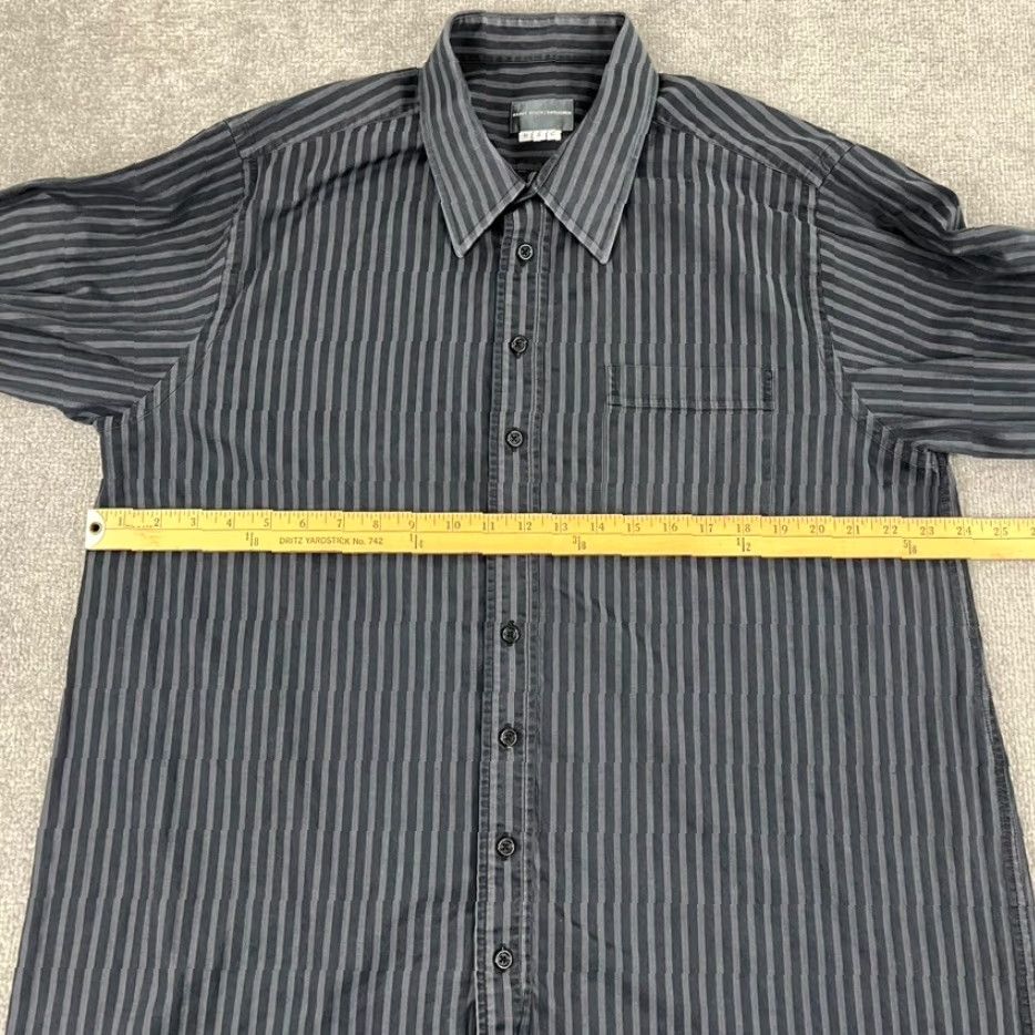 Vintage HARRY ROSEN Shirt Mens XL (Custom SZ) Faded Gray Striped Button-Up Canada NSC Size US XL / EU 56 / 4 - 5 Thumbnail