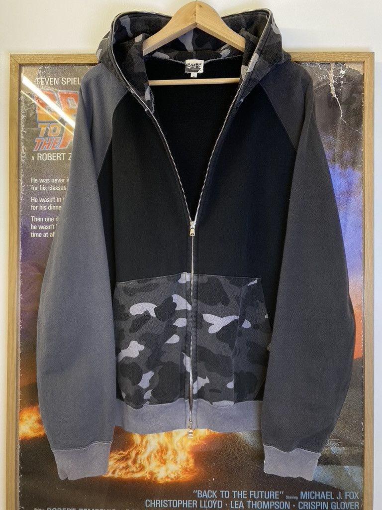 Bape 00s Bape Crazy Split Style Monochrome Camo Full Zip Hoodie Size US M / EU 48-50 / 2 - 6 Thumbnail