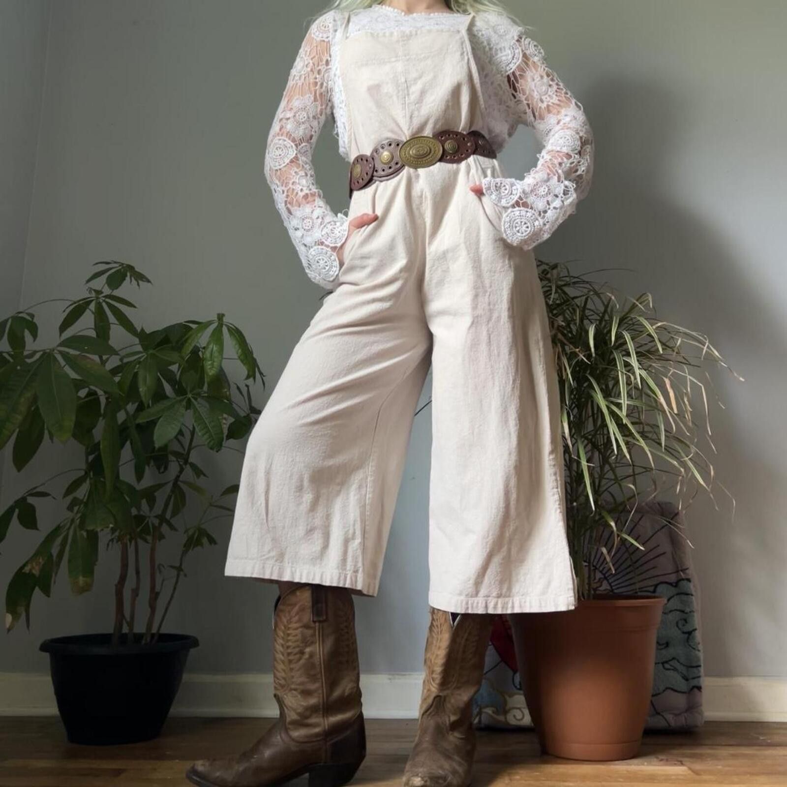 Other Women's Cream Jumpsuit Size 28" / US 6 / IT 42 - 1 Thumbnail