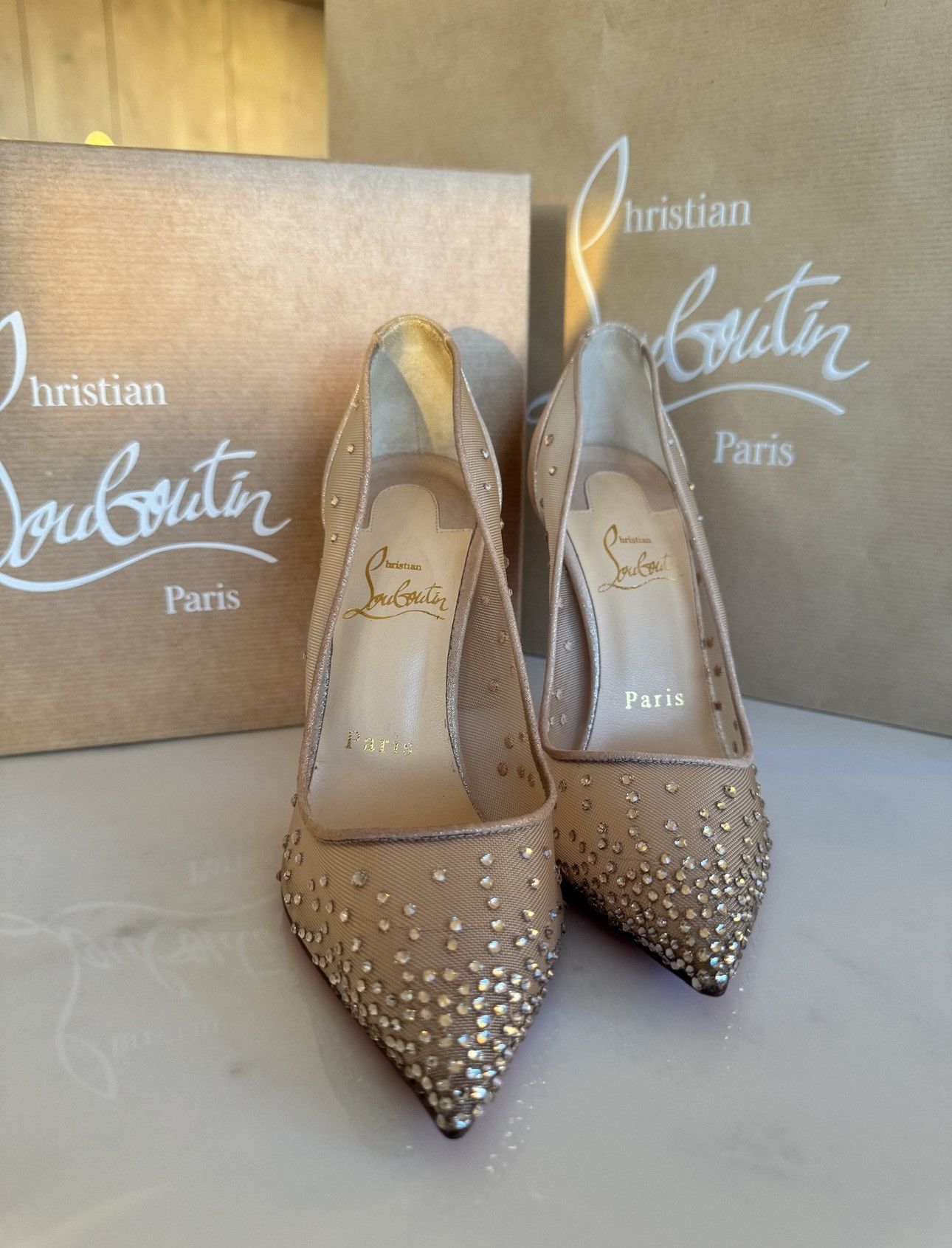 Christian Louboutin Christian Louboutin Follies Strass - Nude | Size 36 Size US 6 / IT 36 - 5 Thumbnail