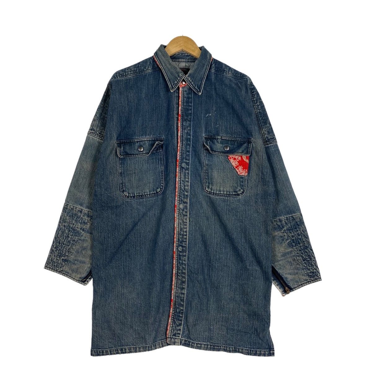 Japanese Brand Vitage denim patchwork japan jacket Size US L / EU 52-54 / 3 - 1 Thumbnail